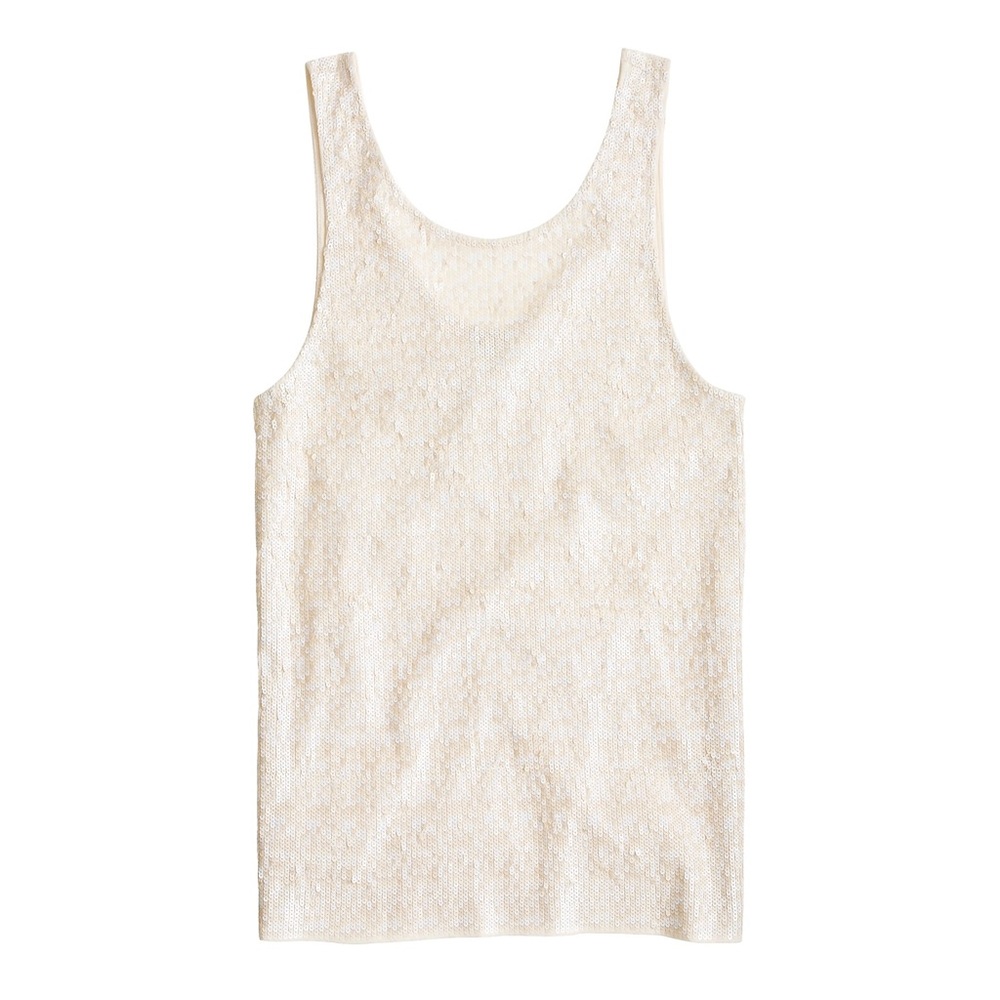 M J Crew heathered sequin tank in champagne